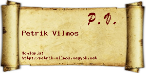Petrik Vilmos névjegykártya
