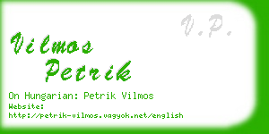 vilmos petrik business card